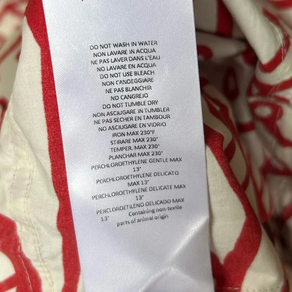 COLVILLE Red White Kitchen Dinner Abstract printed cotton-poplin midi dress Sz 6